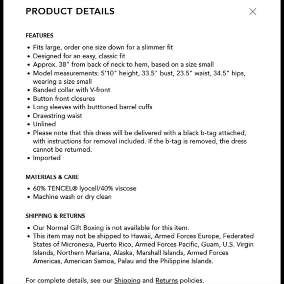 Eileen Fisher Curan black crepe drawstring waist button down dress S-M - Picture 5 of 8